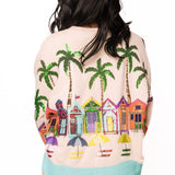 Beige Beach Scene Sweatshirt | Queen Of Sparkles