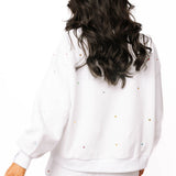 White Rainbow Scattered Rhinestone QOS Sparkle Short | Queen Of Sparkles