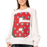 Licensed UGA Oversized Printed Mascot Letter Sweatshirt | Queen Of Sparkles