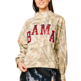 Licensed Bama Mockneck Camo Sweatshirt | Queen Of Sparkles