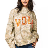 Licensed Tennessee Mockneck Camo Sweatshirt | Queen Of Sparkles