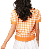 Licensed Tennessee Gingham Field, Players & Helmet Short Sleeve Sweater | Queen Of Sparkles