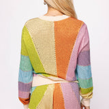 Muted Rainbow Rhinestone Sunshine Button Up Cardigan | Queen Of Sparkles