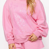 Hot Pink Queen Card Logo Sweatshirt | Queen Of Sparkles