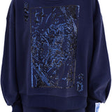 Navy QOS Card Logo Sweatshirt | Queen Of Sparkles