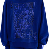 Royal QOS Card Logo Mock Neck Sweatshirt | Queen Of Sparkles