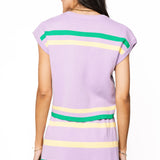 Lavender, Green & Yellow 'Queen Cake' Striped Top | Queen Of Sparkles