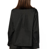 Black Queen Card & Sparkle Collar Button Up Cotton Top | Queen Of Sparkles