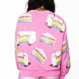 Hot Pink Rainbow Birthday Cake Sweatshirt | Queen Of Sparkles