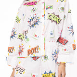 White Mahjong Icon Rainbow Trim Short | Queen Of Sparkles