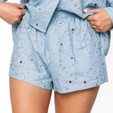 Chambray Multi Rhinestone Short | Queen Of Sparkles