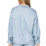 Chambray Multi Rhinestone Short | Queen Of Sparkles