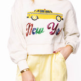Light Beige 'New York' City Icon Sweatshirt | Queen Of Sparkles