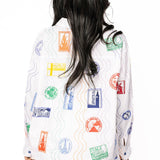 White Multi Passport Stamp Short | Queen Of Sparkles