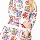 White & Rainbow Italian Tile Sweatshirt Dress | Queen Of Sparkles