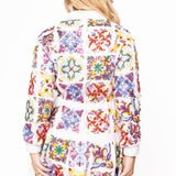 White & Rainbow Italian Tile Sweatshirt Dress | Queen Of Sparkles
