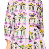 Purple & White Gingham Mardi Gras Porches Short | Queen Of Sparkles