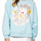 Mint Blue Oyster Platter Sweatshirt | Queen Of Sparkles