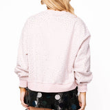 Pale Pink Rhinestone 'Just Married' Sweatshirt | Queen Of Sparkles