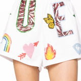 White 'Queen' Icon Short | Queen Of Sparkles
