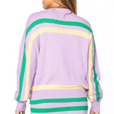 Lavender, Green & Yellow 'Queen Cake' Striped Sweater | Queen Of Sparkles