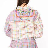 Colorblock Plaid Mardi Gras Cotton Shorts