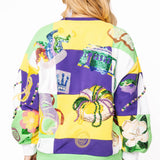 Checkered Mardi Gras Icon Sweatshirt | Queen Of Sparkles