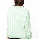 Mint & White Striped 'Cafe Du Monde' Sweater | Queen Of Sparkles