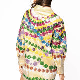 Gold Stripe Mega Bead Button Up Collar Cotton Dress | Queen Of Sparkles