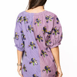 Purple Colorblock Striped Iris Button Up Cotton Dress | Queen Of Sparkles