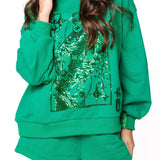 Emerald QOS Card Logo Sweatshirt | Queen Of Sparkles