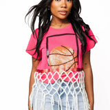 Pink Basketball Net Tee | Queen Of Sparkles