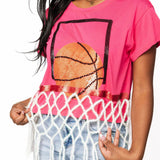 Pink Basketball Net Tee | Queen Of Sparkles