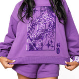 Purple QOS Card Logo Mock Neck Sweatshirt | Queen Of Sparkles