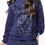 Navy QOS Card Logo Sweatshirt | Queen Of Sparkles