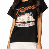 Licensed Black Texas Basketball Court Tee | Queen Of Sparkles