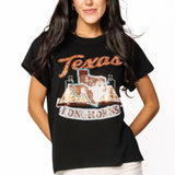 Licensed Black Texas Basketball Court Tee | Queen Of Sparkles