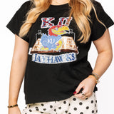 Licensed Black KU Basketball Court Tee | Queen Of Sparkles