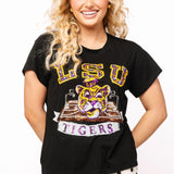 Licensed Black LSU Basketball Court Tee | Queen Of Sparkles