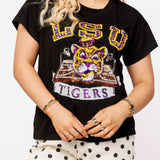Licensed Black LSU Basketball Court Tee | Queen Of Sparkles