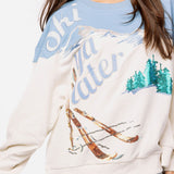 Blue & White 'Ski Ya Later' Sweatshirt | Queen Of Sparkles