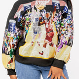 Black Basketball Court Scene Sweatshirt | Queen Of Sparkles