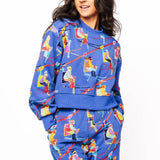 Royal Blue Ski Lift Sweatshirt | Queen Of Sparkles