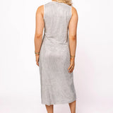 White Full Rhinestone Midi Active Dress | Queen Of Sparkles