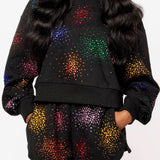 Black Multi Splatter Sweatshirt | Queen Of Sparkles