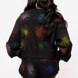 Black Multi Splatter Sweatshirt | Queen Of Sparkles