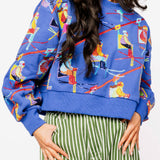 Royal Blue Ski Lift Sweatshirt | Queen Of Sparkles