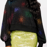 Black Multi Splatter Sweatshirt | Queen Of Sparkles