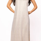 Beige Full Rhinestone Active Midi Dress | Queen Of Sparkles