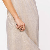 Beige Full Rhinestone Active Midi Dress | Queen Of Sparkles